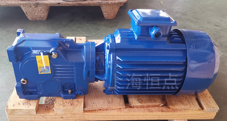 K37系列減速機，單軸輸出，配普通圓殼藍色電機