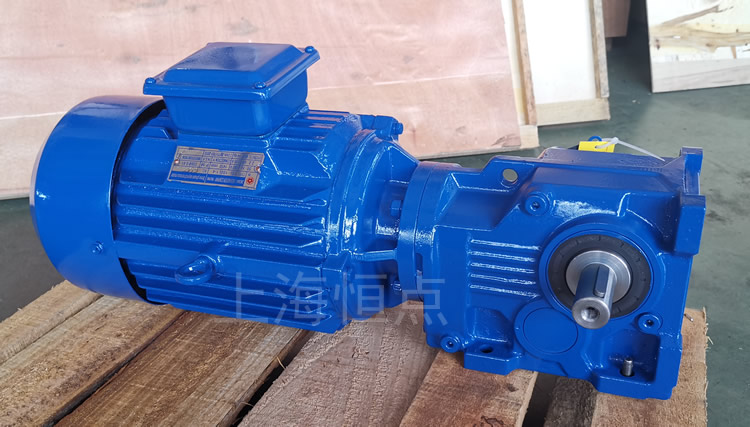 K37系列減速機，單軸輸出，配普通圓殼藍色電機